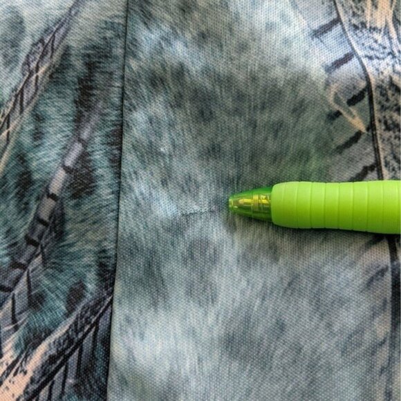 Vintage 90s Feather Print Knit Blouse MP Button Front Groovy Grandmacore - Picture 10 of 11